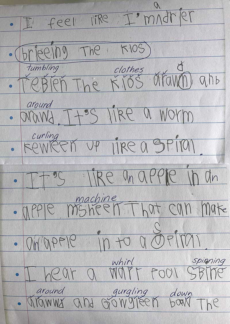 Kids draft writing