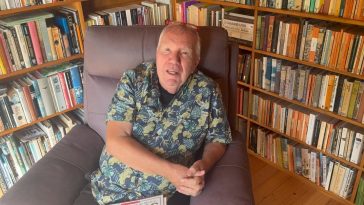 Murray Gadd in his library